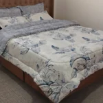 قیمت سرویس روتختی پارچه ترک دو رو طرح گل آبی